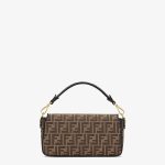 Fendi Baguette Medium Brown Jacquard Fabric Bag - Image 3