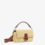 Fendi Baguette Medium Woven Straw Bag - Image 2