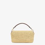 Fendi Baguette Medium Woven Straw Bag - Image 3