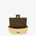 Fendi Baguette Medium Woven Straw Bag - Image 4