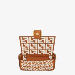 Fendi Baguette Medium Brown Leather Bag With FF Embroidery - Image 4