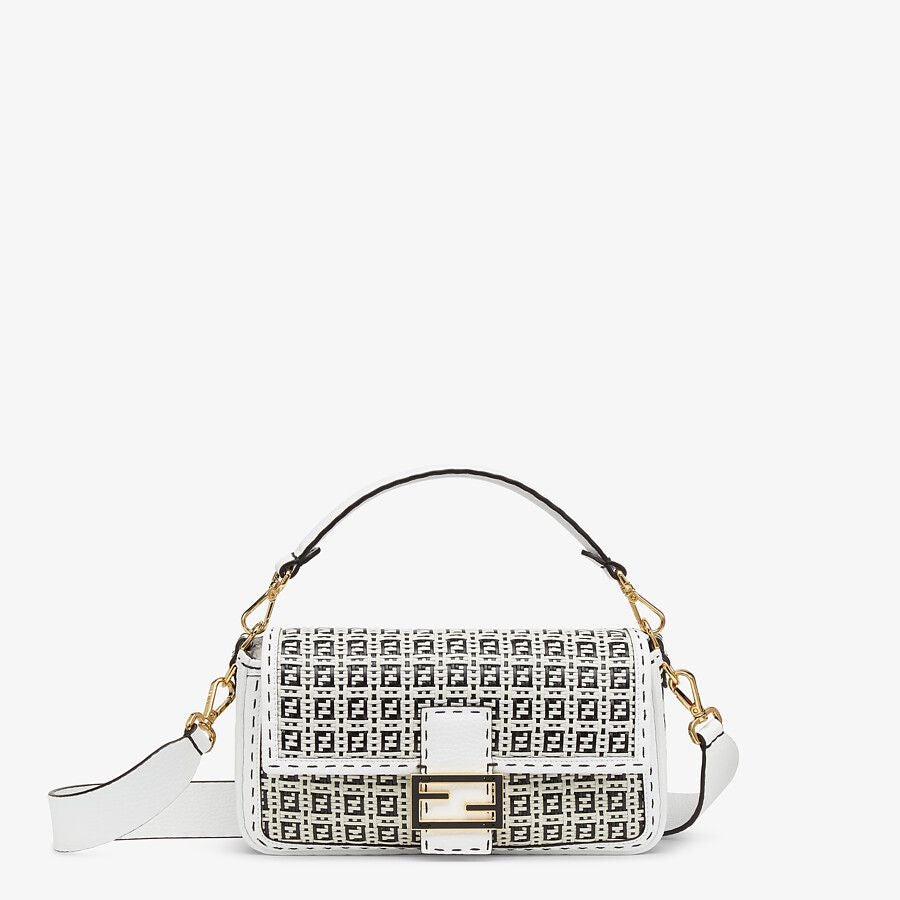 8BR600AF2YF0V3B_01_large-grey Fendi Baguette Medium Braided Leather Bag - Image 1