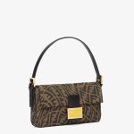 Fendi Baguette 1997 Medium Brown Jacquard FF Vertigo Bag - Image 2