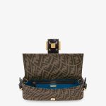 Fendi Baguette 1997 Medium Brown Jacquard FF Vertigo Bag - Image 4
