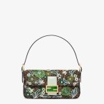 Fendi Baguette 1997 Medium FF Vertigo Jacquard Bag With Embroidery - Image 6