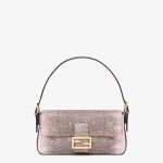 Fendi Baguette 1997 Medium Pink Lizard Leather Bag