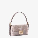 Fendi Baguette 1997 Medium Pink Lizard Leather Bag - Image 2