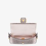 Fendi Baguette 1997 Medium Pink Lizard Leather Bag - Image 4
