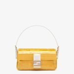 Fendi Baguette 1997 Yellow Satin Bag With Sequins