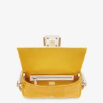 Fendi Baguette 1997 Yellow Satin Bag With Sequins - Image 4