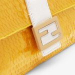 Fendi Baguette 1997 Yellow Satin Bag With Sequins - Image 5