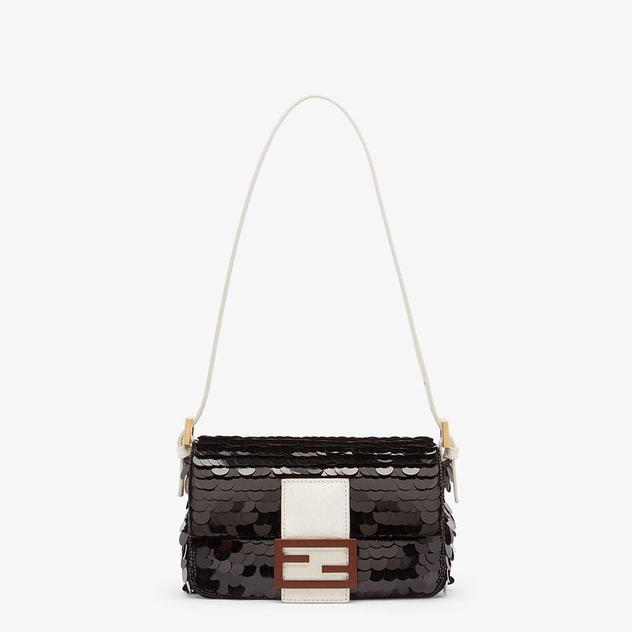 8BS049AGKCF1CHO_01_large-grey Fendi Baguette 1997 Mini Satin Bag With Sequins - Image 1