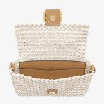 Fendi Baguette Beige Canvas Interlace Bag - Image 5