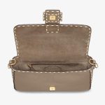 Fendi Baguette Gray Full Grain Leather Bag - Image 4