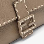 Fendi Baguette Gray Full Grain Leather Bag - Image 5