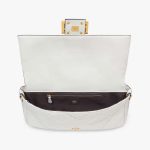 Fendi Baguette Large White Leather Bag - Image 4