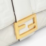 Fendi Baguette Large White Leather Bag - Image 5