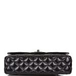 Chanel Shiny SO Black Crumpled Calfskin Quilted Medium Classic Double Flap Bag Black Hardware - Image 7