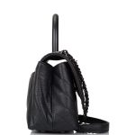 Chanel SO Black Chevron Caviar Mini Coco Handle Flap Bag Black Hardware - Image 5