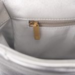 Chanel Silver Metallic Quilted Lambskin Medium 19 Flap Bag Mixed Hardware - Image 10