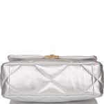 Chanel Silver Metallic Quilted Lambskin Medium 19 Flap Bag Mixed Hardware - Image 7