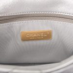 Chanel Silver Metallic Quilted Lambskin Medium 19 Flap Bag Mixed Hardware - Image 9