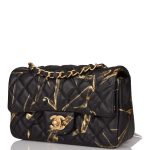 Chanel Mini Rectangular Flap Bag Black and Gold Aged Calfskin Antique Gold Hardware - Image 3