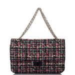 Chanel Pink Multicolor Tweed 2.55 Reissue Double Flap Bag 225 Silver Hardware - Image 2