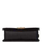 Chanel Black Quilted Caviar Medium Boy Bag Antique Gold Hardware - Image 6