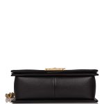 Chanel Medium Boy Bag Black Chevron Caviar Antique Gold Hardware - Image 6