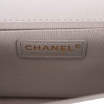 Chanel Medium Boy Bag Gray Quilted Caviar Light Gold Hardware - Image 9