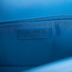 Chanel Medium Boy Bag Blue Calfskin Silver Hardware - Image 9
