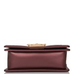 Chanel Plum Metallic Quilted Calfskin Small Boy Bag Antique Gold Hardware - Image 7