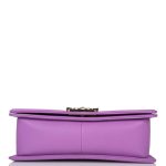 Chanel Purple Quilted Caviar Medium Boy Bag Light Gold Hardware - Image 7