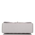 Chanel Light Gray Quilted Caviar Jumbo Classic Double Flap Bag Light Gold Hardware - Image 7