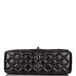 Chanel SO Black Shiny Crumpled Calfskin Jumbo Classic Double Flap Bag Black Hardware - Image 7