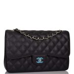 Chanel Jumbo Classic Double Flap Bag Black Caviar Silver Hardware - Image 3