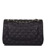 Chanel Jumbo Classic Double Flap Bag Black Caviar Silver Hardware - Image 9