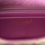 Chanel Mini Rectangular Flap Bag Purple Iridescent Lambskin Light Gold Hardware - Image 10
