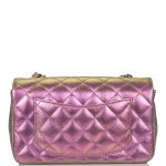 Chanel Mini Rectangular Flap Bag Purple Iridescent Lambskin Light Gold Hardware - Image 3