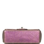 Chanel Mini Rectangular Flap Bag Purple Iridescent Lambskin Light Gold Hardware - Image 7