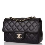 Chanel Mini Rectangular Flap Bag Black Lambskin Light Gold Hardware - Image 5