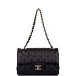 Chanel Mini Rectangular Flap Bag Black Lambskin Light Gold Hardware - Image 2