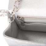 Chanel Silver Metallic Quilted Lambskin Rectangular Mini Classic Flap Bag Silver Hardware - Image 10