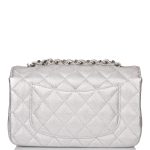 Chanel Silver Metallic Quilted Lambskin Rectangular Mini Classic Flap Bag Silver Hardware - Image 3
