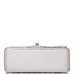 Chanel Silver Metallic Quilted Lambskin Rectangular Mini Classic Flap Bag Silver Hardware - Image 7