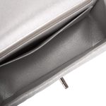 Chanel Silver Metallic Quilted Lambskin Rectangular Mini Classic Flap Bag Silver Hardware - Image 8