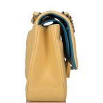 Chanel Yellow Quilted Lambskin Medium Classic Double Flap Bag Rainbow Hardware - Image 6