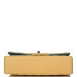 Chanel Yellow Quilted Lambskin Medium Classic Double Flap Bag Rainbow Hardware - Image 7