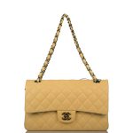 Chanel Yellow Quilted Lambskin Medium Classic Double Flap Bag Rainbow Hardware - Image 2